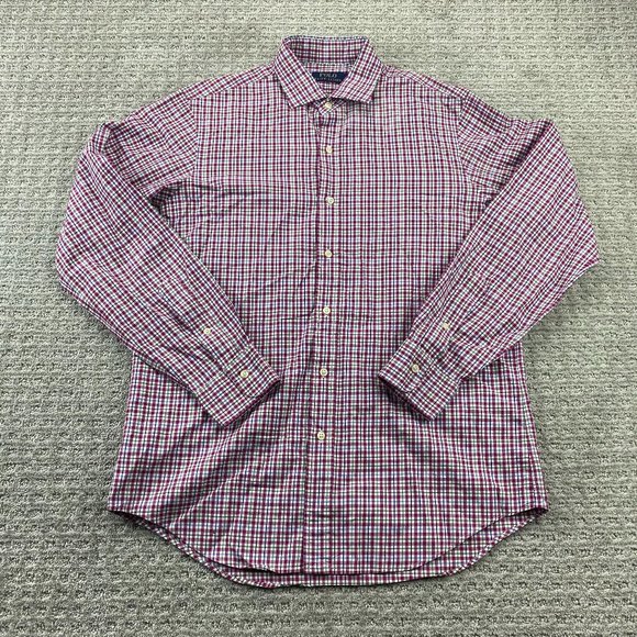 Polo Ralph Lauren Shirt Men Medium M Red Green White Blue Checkered Long Sleeve - Picture 1 of 11
